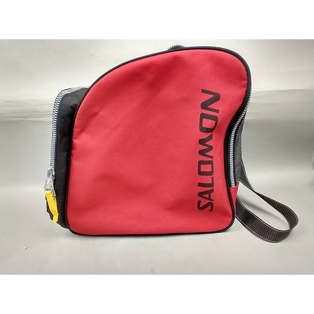 Salomon Equipe Ski Boot Bag Red Black Gear Carrier‎ Adjustable Strap Vintage